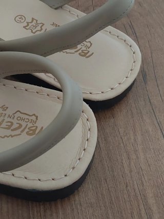 Sandalias Ibicencas Piel Talla 41 Beige