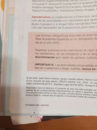 Libros matemáticas 1Eso editorial anaya
