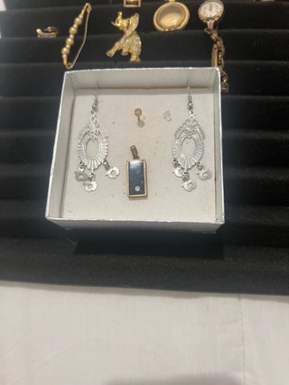 Lote bisutería y pendientes plata