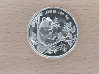 Moneda Plata Panda 1 Oz 10 Yuan 1995 China