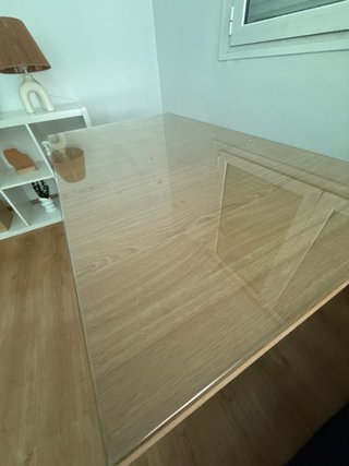 Mesa camilla cristal y madera