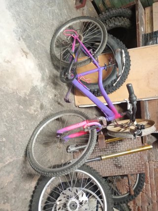 Bicicleta de Montaña Morada y Rosa