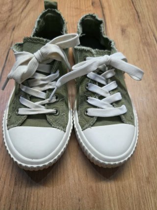 Zapatillas lona verde niño