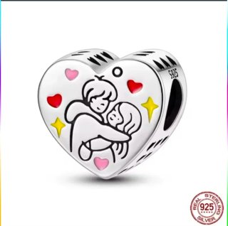 Charm Corazón Pareja Plata 925