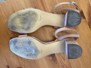 Sandalias Mango tacón bajo rosa