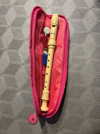 Flauta dulce G con funda y accesorios.