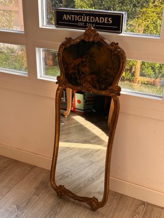 Espejo Trumeau Francés Antiguo Dorado
