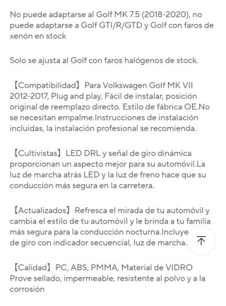 Focos Full LED Volkswagen Golf 7