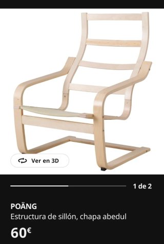 Sillón PÖANG Ikea Rojo y Negro