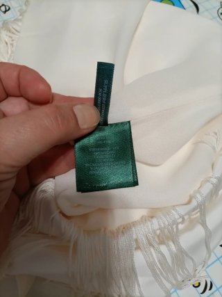 Top Lauren Ralph Lauren blanco con flecos