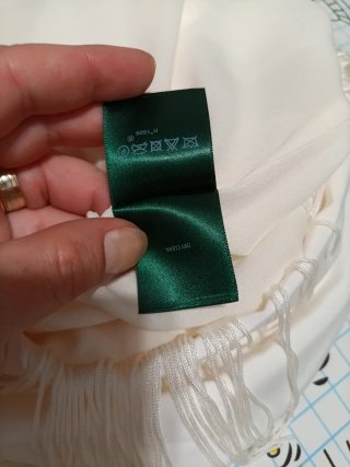 Top Lauren Ralph Lauren blanco con flecos