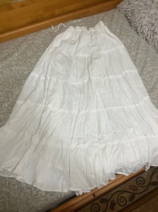 Falda larga boho blanca