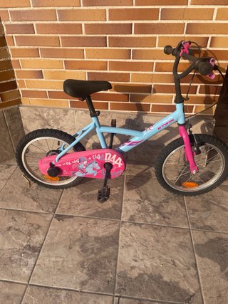 Bicicleta infantil 16'' azul y rosa