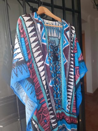 Caftán estampado playa/piscina talla única