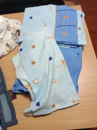 Manta cama 90 azul y roja Juego sábanas de 90