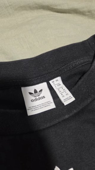 Sudadera Crop Adidas Mujer Negra
