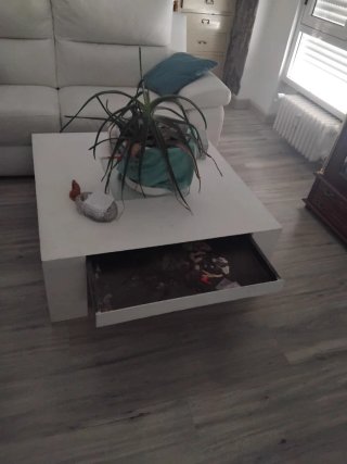 Mesa de centro de madera blanca