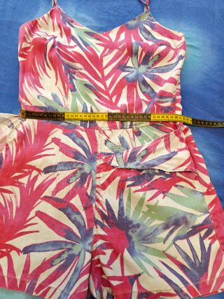 Mono corto Salsa estampado tropical  100% Tencel