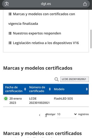 Luz de emergencia V16 conectada