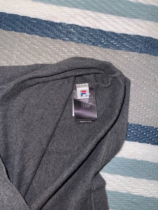 FILA Men's Grey Polo Shirt with Neon Yellow Size M