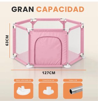 Parque de bolas infantil rosa
