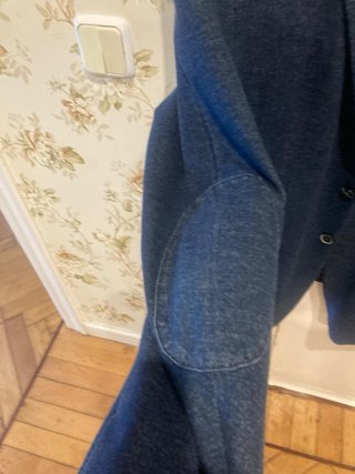 Americana azul con forro de cuadros