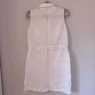 Vestido Massimo Dutti Lino Blanco Talla L