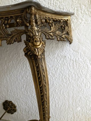 Recibidor consola+Espejo bronce antiguo