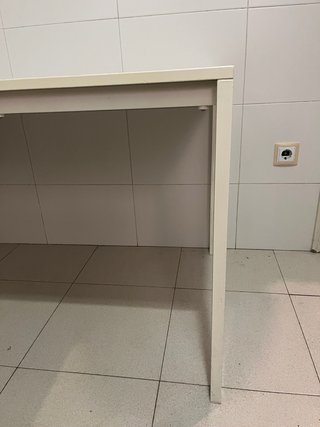 Mesa blanca cocina/terraza metal (venta en octubre