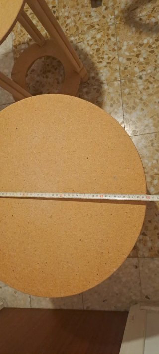 Set di 2 tavolini rotondi in legno