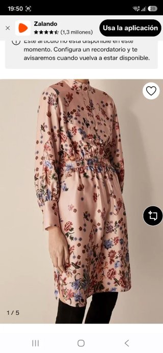 Vestido Massimo Dutti floral satén Talla 40.