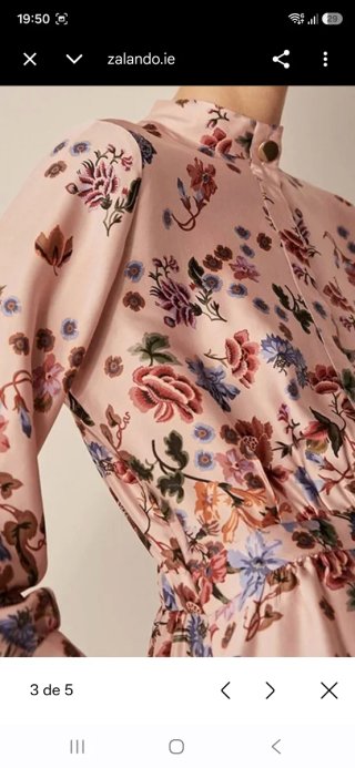 Vestido Massimo Dutti floral satén Talla 40.