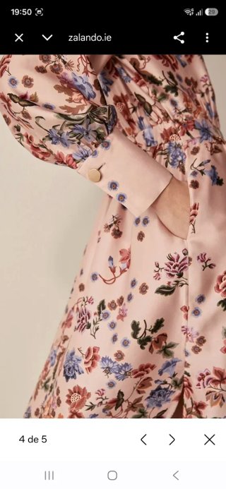 Vestido Massimo Dutti floral satén Talla 40.