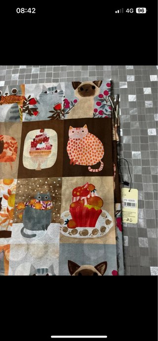 Foulard con stampa gatti e dolci