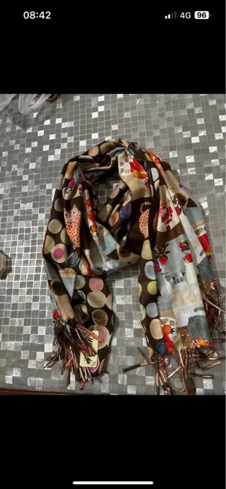 Foulard con stampa gatti e dolci