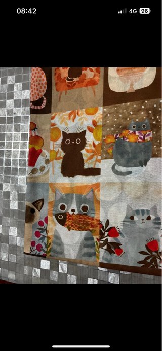 Foulard con stampa gatti e dolci