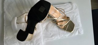 Sandalias de fiesta dorados mujer