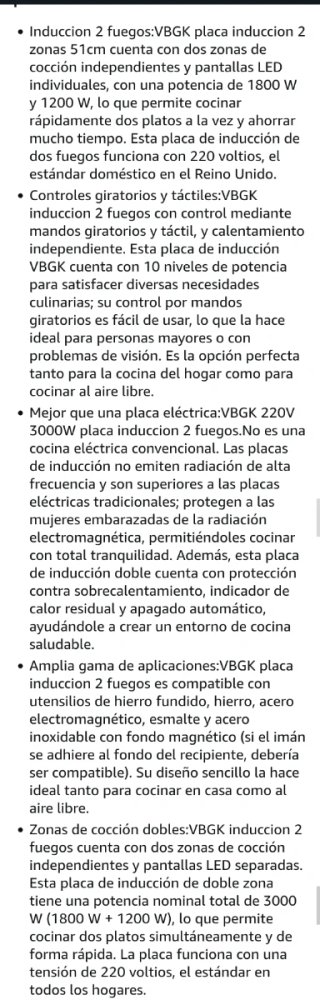 Placa Inducción VBGK 2 fuegos 3000W 220V