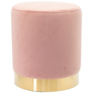 Pouf Poggiapiedi in Velluto Rosa Struttura in MDF 31x31x38