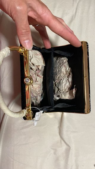 Bolso fiesta terciopelo negro con brillos