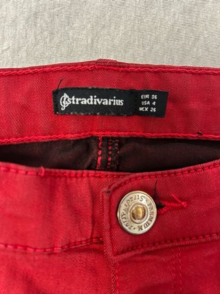 Pantalones Stradivarius Rojos Talla 36