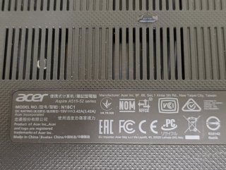 Portátil Acer A515 sin placa