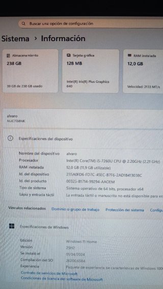 Mini PC Intel NUC Negro