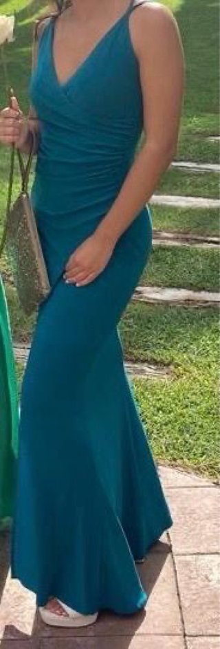 Vestido fiesta Transversal azul petróleo