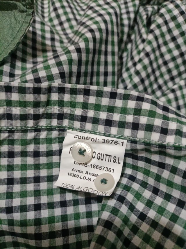 Camisa La Vespita Cuadros Verde Talla XL