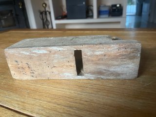 Cepillo de carpintero antiguo madera 22 cm c.1880-