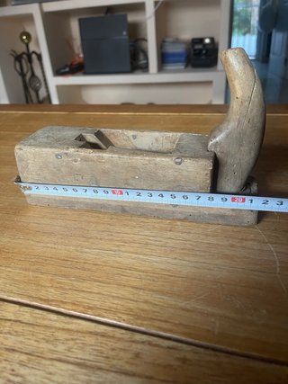 Cepillo de carpintero antiguo madera 22 cm c.1880-