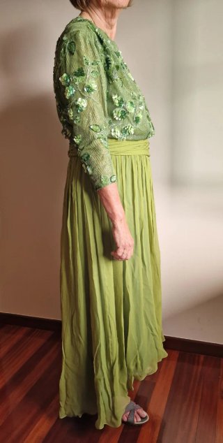Vestido fiesta verde Pilar Bande