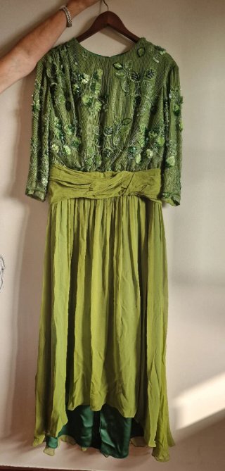 Vestido fiesta verde Pilar Bande