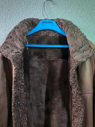 Abrigo de piel mujer marrón